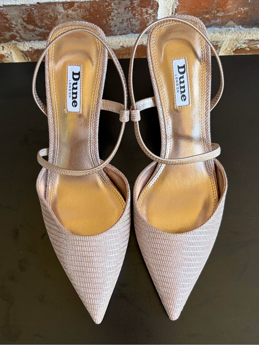 Dune London Competitive Slingback Pointed Toe Pump Size EU 38 NWT Bronze